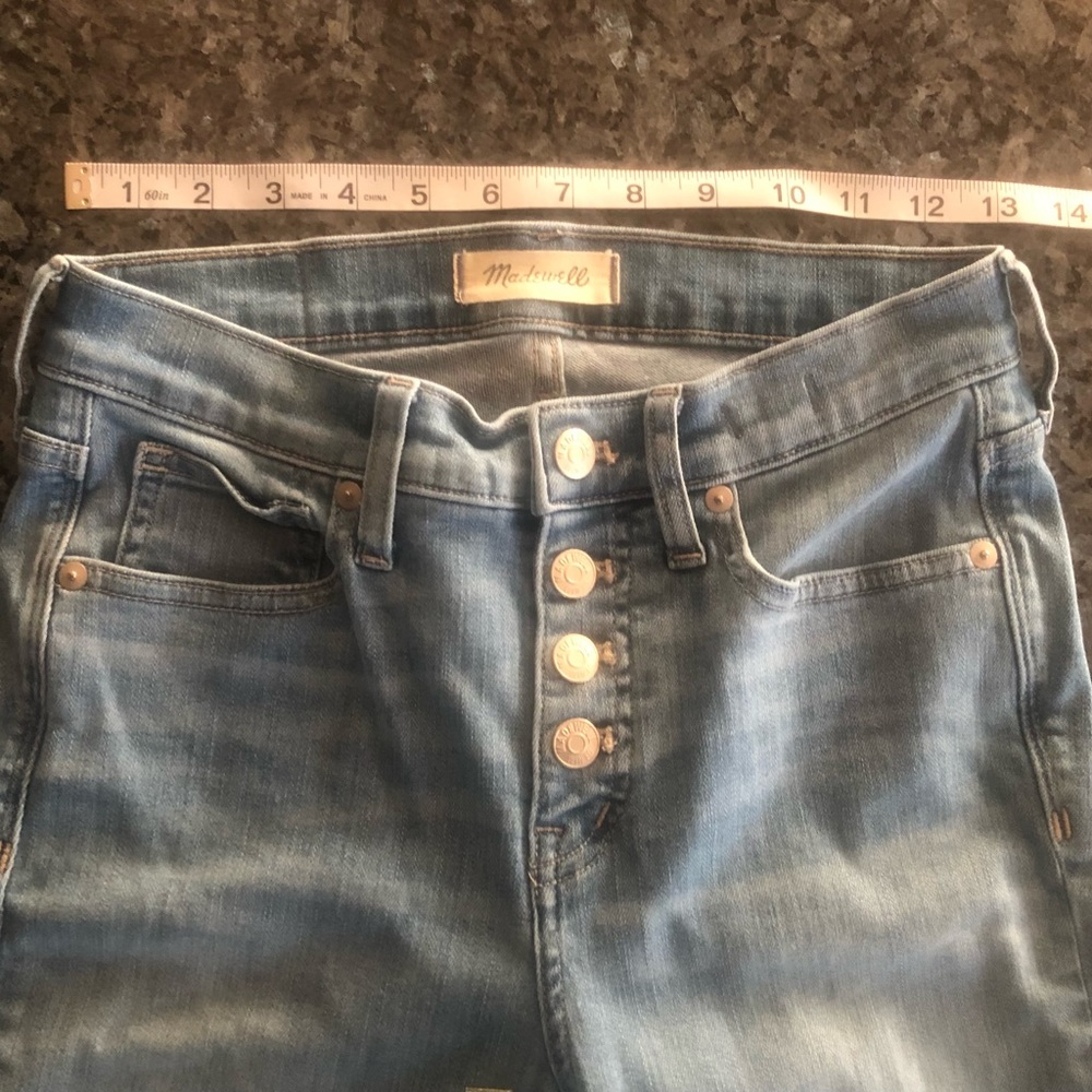MADEWELL 9” High-Rise Skinny Crop Jean, Button Front Edition w/ Fringed … - Picture 9 of 13